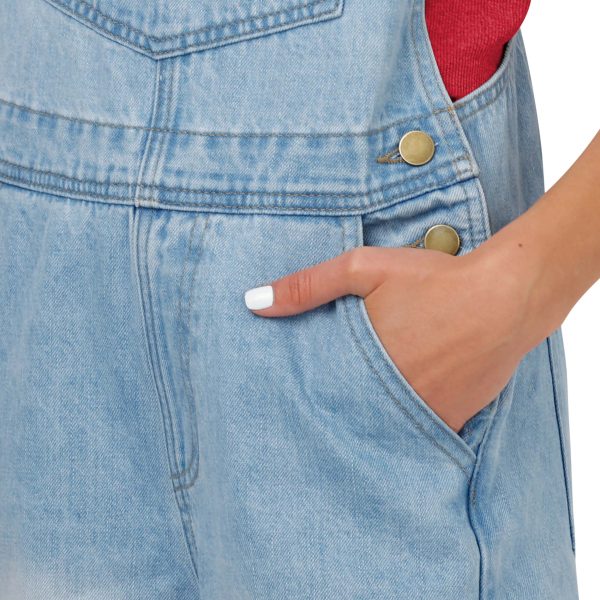 Philadelphia Phillies MLB Womens Big Logo Denim Bib Shortalls (PREORDER - SHIPS LATE MAY) For Cheap - Image 4