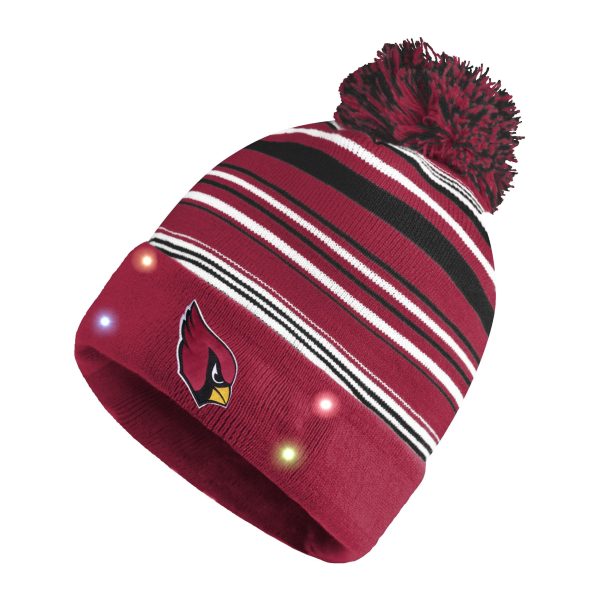 Arizona Cardinals NFL Horizontal Stripe Light Up Beanie Fashion