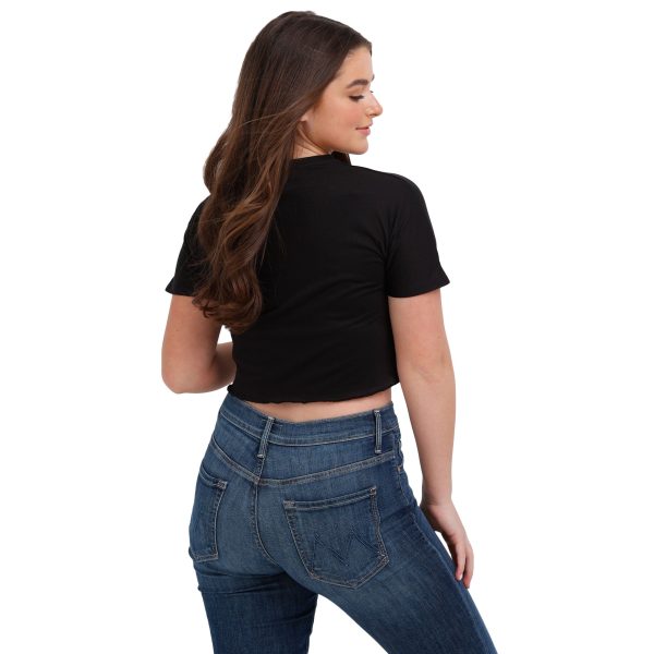 New England Patriots NFL Womens Distressed Wordmark Crop Top on Sale - Image 2