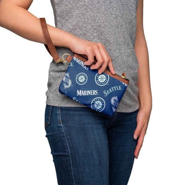 Seattle Mariners MLB Repeat Logo Wristlet Online Sale - Image 2