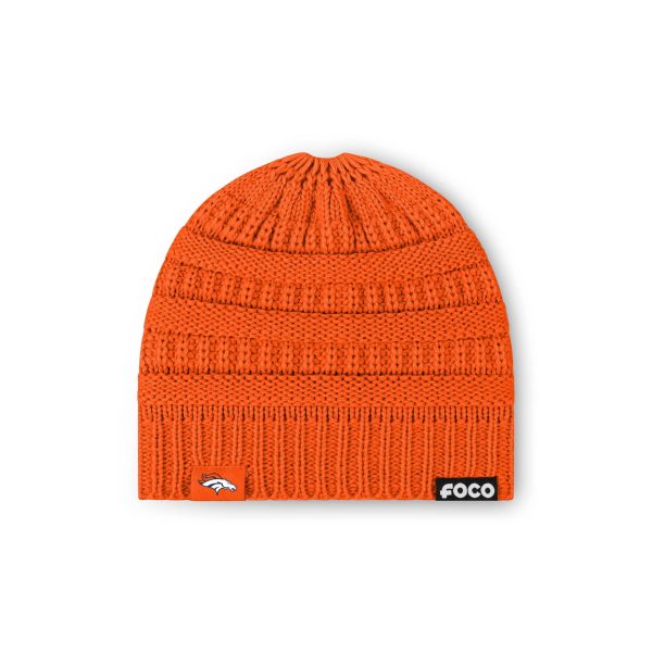 Denver Broncos NFL Womens Solid Ponytail Beanie For Discount