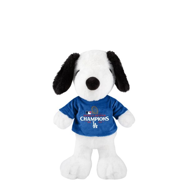 Los Angeles Dodgers MLB 2024 World Series Champions Snoopy Peanuts Team Jersey Plush on Sale