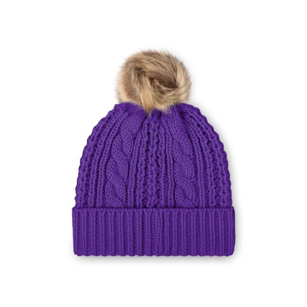 Minnesota Vikings NFL Womens Faux Fur Pom Beanie For Discount - Image 2