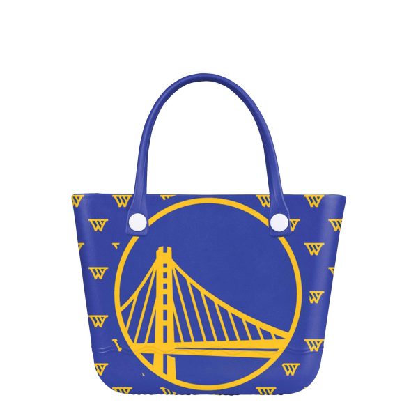 Golden State Warriors NBA Big Logo Mini Print Tailgate Tote Bag Sale