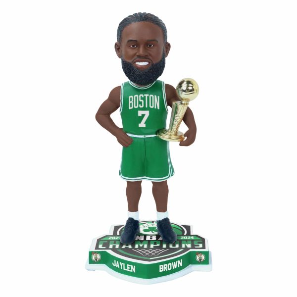 Boston Celtics 2024 NBA Champions Jaylen Brown Green Bobblehead Online Sale