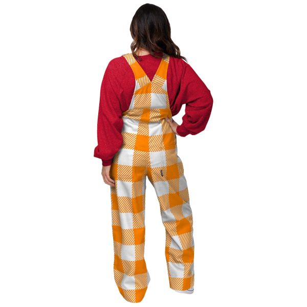 Tampa Bay Buccaneers NFL Womens Creamsicle Plaid Thematic Bib Overalls Hot on Sale - Image 2