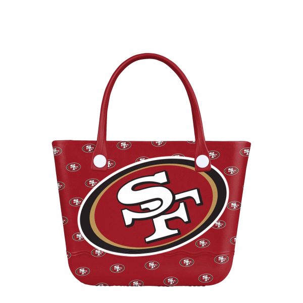 San Francisco 49ers NFL Big Logo Mini Print Tailgate Tote Bag (PREORDER - SHIPS LATE JUNE) For Cheap