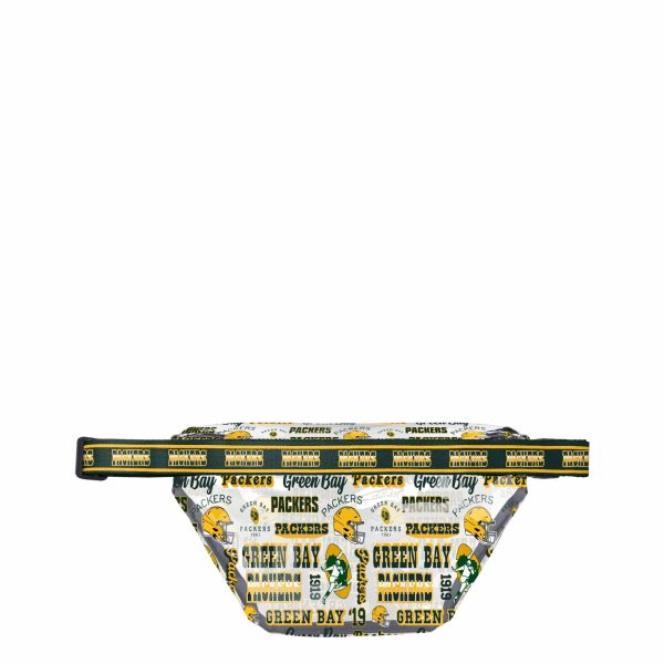 Green Bay Packers NFL Repeat Retro Print Clear Fanny Pack Online - Image 3