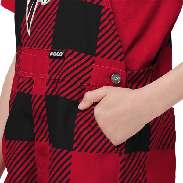 Atlanta Falcons NFL Youth Plaid Bib Overalls on Sale - Image 5