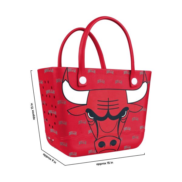 Chicago Bulls NBA Big Logo Mini Print Tailgate Tote Bag Supply - Image 3