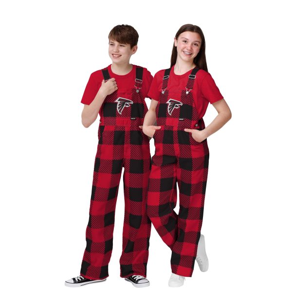 Atlanta Falcons NFL Youth Plaid Bib Overalls on Sale