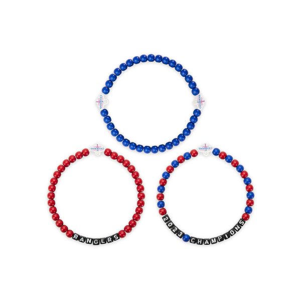 Texas Rangers MLB 2023 World Series Champions 3 Pack Beaded Friendship Bracelet For Cheap - Image 3