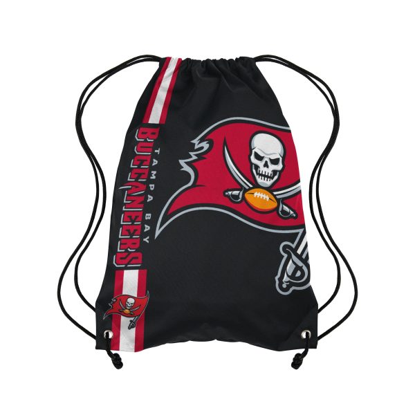 Tampa Bay Buccaneers NFL Black Alternate Color Big Logo Drawstring Backpack Hot on Sale