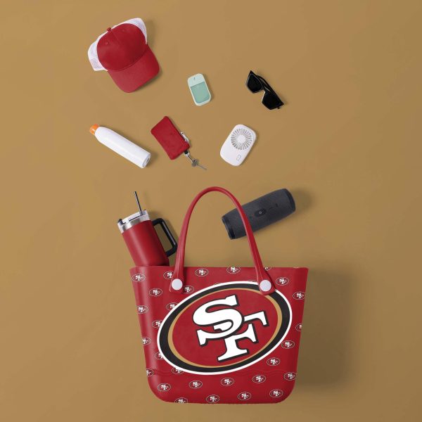 San Francisco 49ers NFL Big Logo Mini Print Tailgate Tote Bag (PREORDER - SHIPS LATE JUNE) For Cheap - Image 2