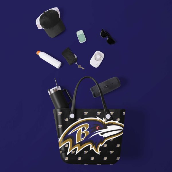 Baltimore Ravens NFL Big Logo Mini Print Tailgate Tote Bag (PREORDER - SHIPS LATE JUNE) Hot on Sale - Image 2