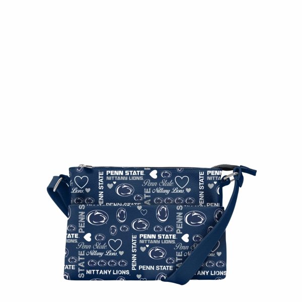 Penn State Nittany Lions NCAA Logo Love Crossbody Purse Cheap