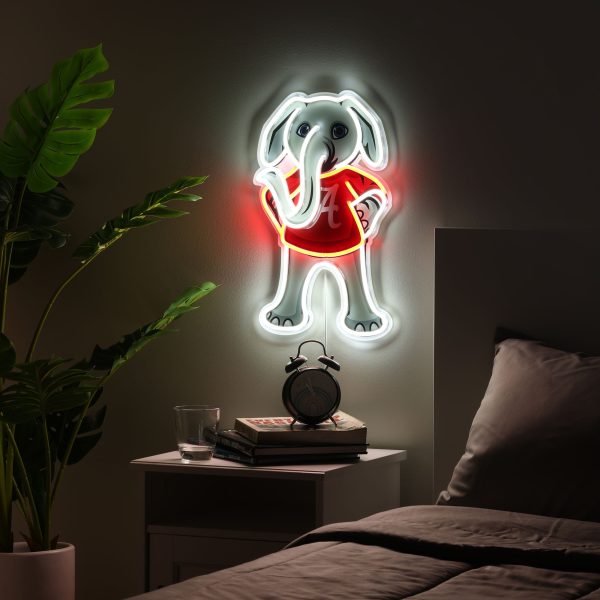 Big Al Alabama Crimson Tide NCAA LED Neon Light Up Mascot Sign Online now - Image 3