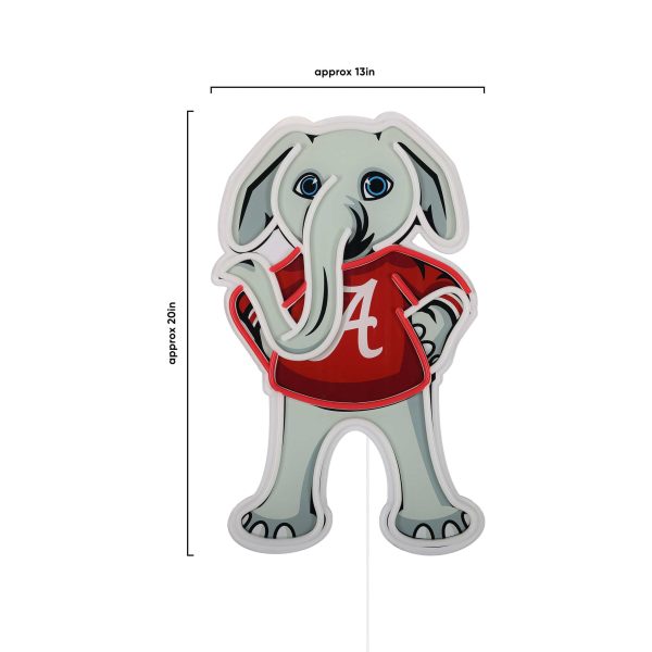 Big Al Alabama Crimson Tide NCAA LED Neon Light Up Mascot Sign Online now - Image 5
