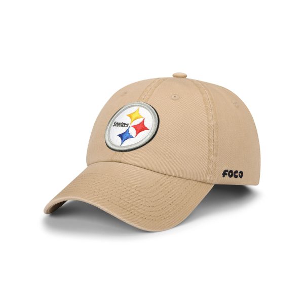 Pittsburgh Steelers NFL Khaki Primary Logo Casual Cap Fashion