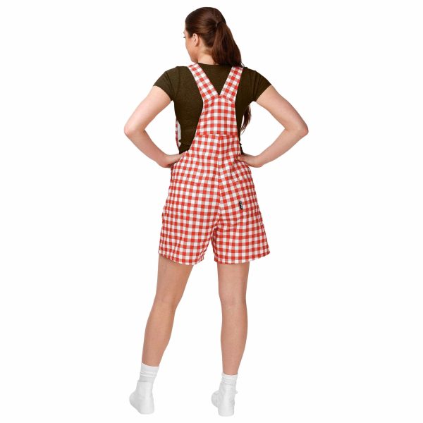 Cleveland Browns NFL Womens Gingham Check Bib Shortalls on Sale - Image 2