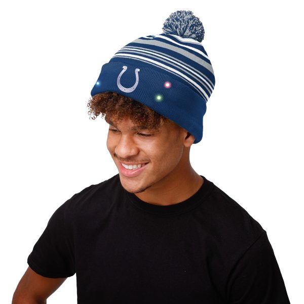 Indianapolis Colts NFL Horizontal Stripe Light Up Beanie Online Sale - Image 3
