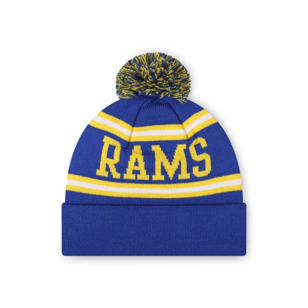 Los Angeles Rams NFL Montego Primary Logo Stripe Pom Beanie Online Hot Sale - Image 2