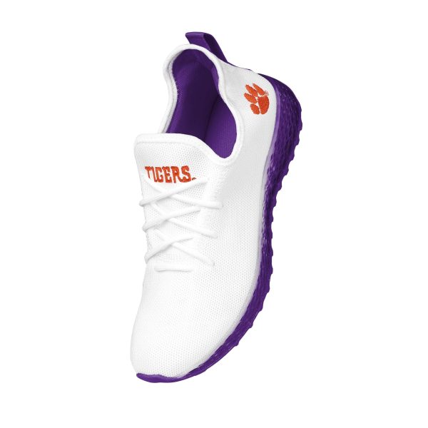 Clemson Tigers NCAA Gradient Midsole White Sneakers For Cheap - Image 2
