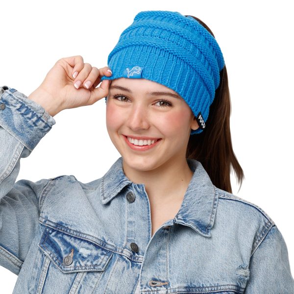 Detroit Lions NFL Womens Solid Ponytail Beanie Online - Image 3