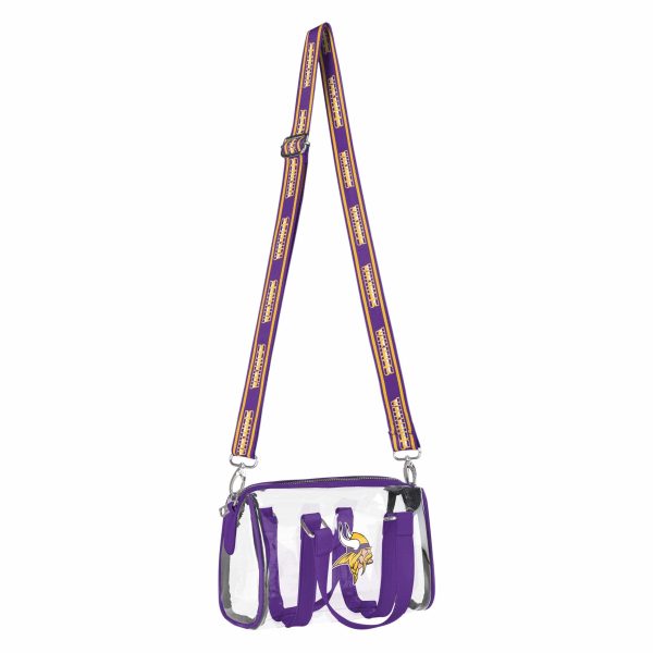 Minnesota Vikings NFL Clear Barrel Bag (PREORDER - SHIPS MID MAY) Discount - Image 2