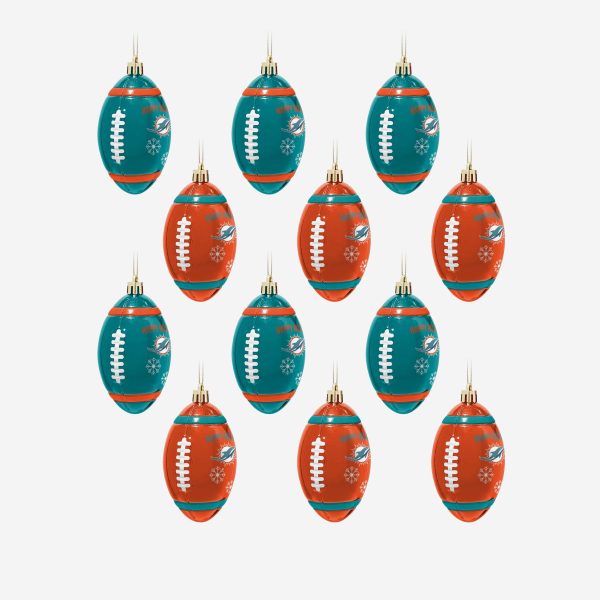 Miami Dolphins NFL 12 Pack Football Ornament Set Online