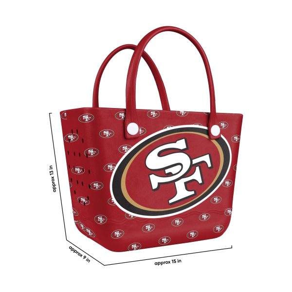 San Francisco 49ers NFL Big Logo Mini Print Tailgate Tote Bag (PREORDER - SHIPS LATE JUNE) For Cheap - Image 3