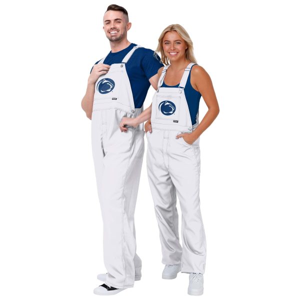 Penn State Nittany Lions NCAA Womens Solid White Thematic Bib Overalls Supply - Image 3