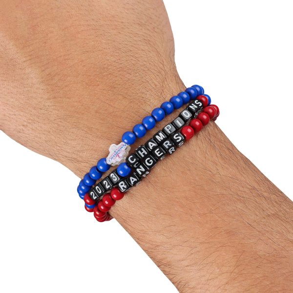 Texas Rangers MLB 2023 World Series Champions 3 Pack Beaded Friendship Bracelet For Cheap - Image 4