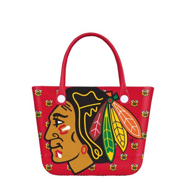 Chicago Blackhawks NHL Big Logo Mini Print Tailgate Tote Bag Cheap