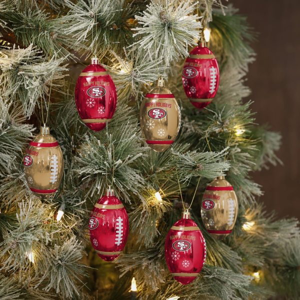 San Francisco 49ers NFL 12 Pack Football Ornament Set For Cheap - Image 2