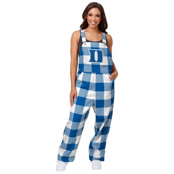 Duke Blue Devils NCAA Womens Plaid Bib Overalls Discount