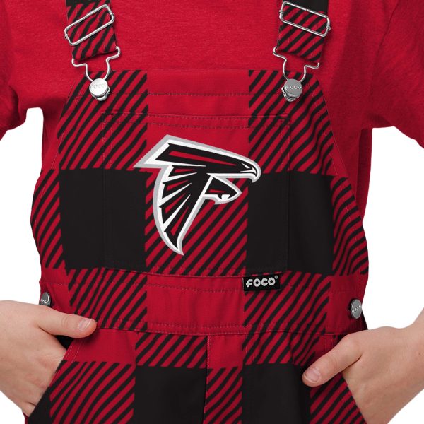 Atlanta Falcons NFL Youth Plaid Bib Overalls on Sale - Image 4