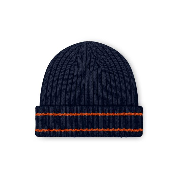 Chicago Bears NFL Navy Primary Logo Ribbed Beanie Cheap - Image 2