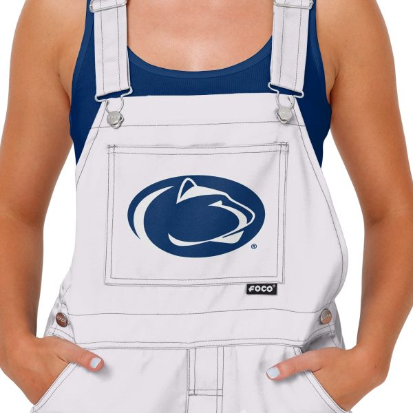 Penn State Nittany Lions NCAA Womens Solid White Thematic Bib Overalls Supply - Image 4