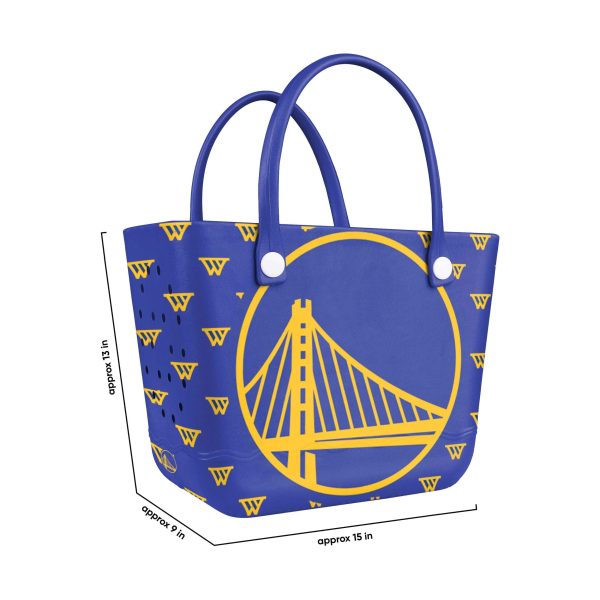 Golden State Warriors NBA Big Logo Mini Print Tailgate Tote Bag Sale - Image 3