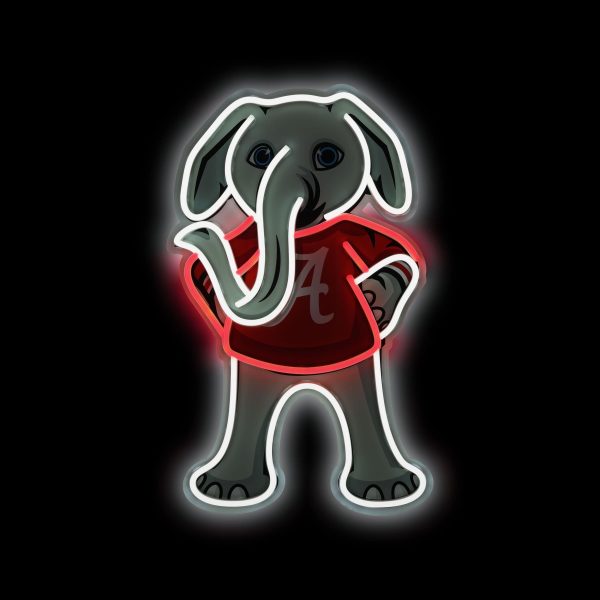 Big Al Alabama Crimson Tide NCAA LED Neon Light Up Mascot Sign Online now - Image 2