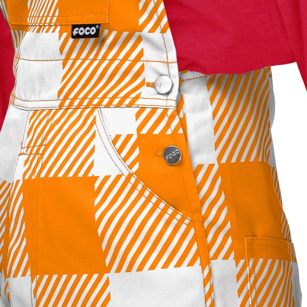 Tampa Bay Buccaneers NFL Womens Creamsicle Plaid Thematic Bib Overalls Hot on Sale - Image 5