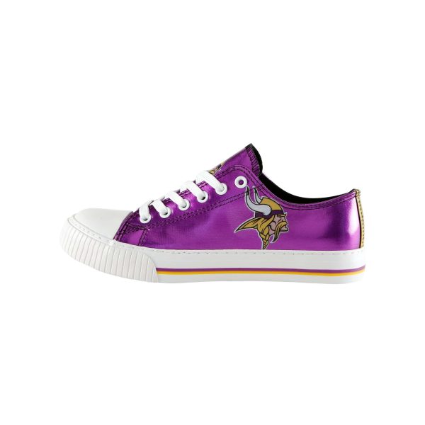 Minnesota Vikings NFL Womens Team Color Metallic Low Top Canvas Shoes Sale
