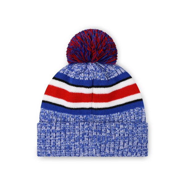 Buffalo Bills NFL Heather Team Stripe Lined Pom Beanie Cheap - Image 2