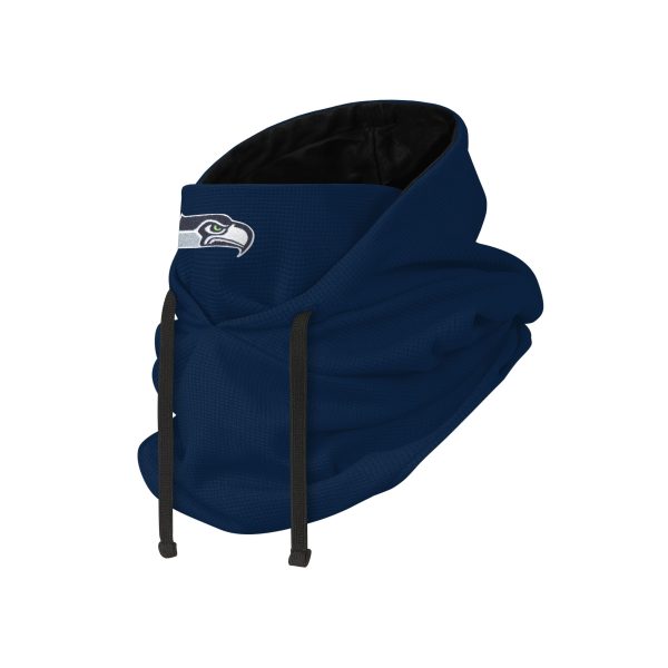 Seattle Seahawks NFL Waffle Drawstring Hooded Gaiter Hot on Sale - Image 2