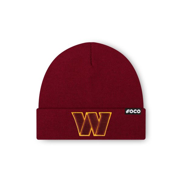Washington Commanders NFL Maroon Basic Primary Logo Beanie Hot on Sale