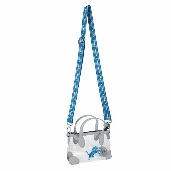 Detroit Lions NFL Big Logo Clear Crossbody Mini Purse For Sale - Image 3