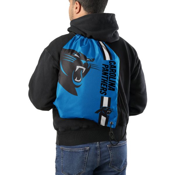 Carolina Panthers NFL Blue Alternate Color Big Logo Drawstring Backpack Sale - Image 2