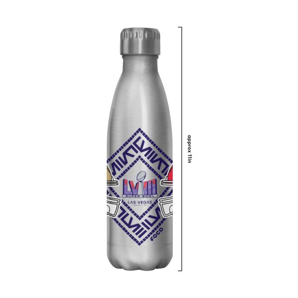 Kansas City Chiefs vs San Francisco 49ers NFL Super Bowl LVIII Silver 17 oz Stainless Steel Bottle Online - Image 3