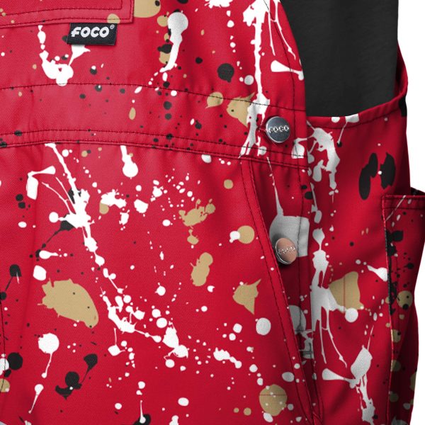 San Francisco 49ers NFL Mens Paint Splatter Bib Shortalls Online Sale - Image 4